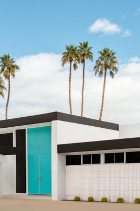 Turquoise Blue Doors on a Modern Home