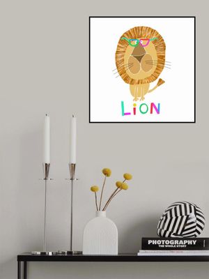 Funny Lion Wearing Glasses by Artist Carla Daly
