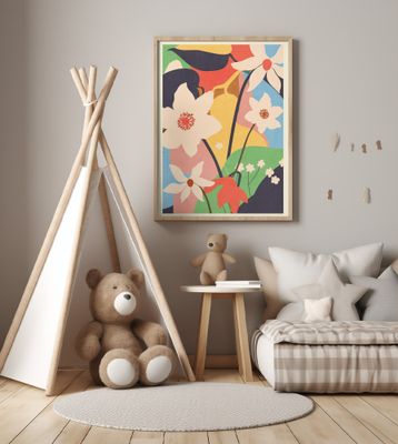 Abstract Art Landscape Flowers