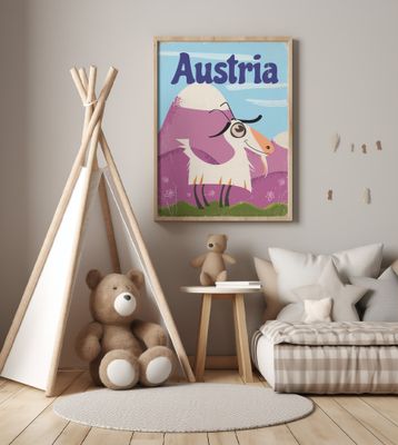 Austria Retro Travel Poster