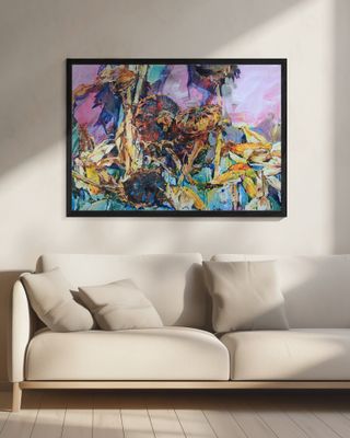 Ripe sunflowers and corn