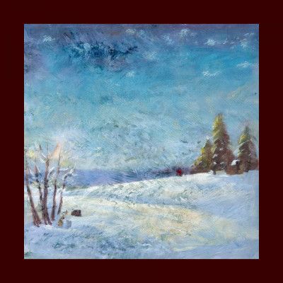 Winter Scene: Christmas Tree Vintage Style 6