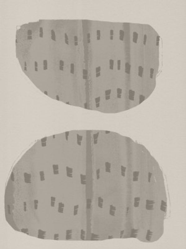 Balance – Abstract Organic Forms in Warm Grey and White