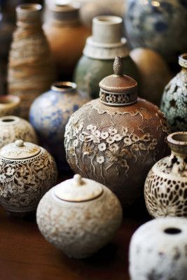 Intricate Ceramic Vases