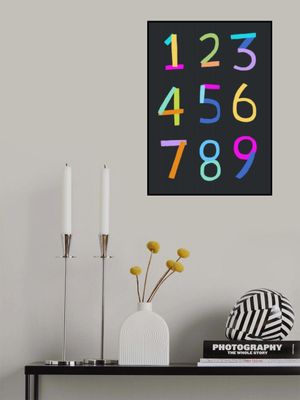 Hand Drawn Numbers 1 to 9 on Black Background by Artist Carla Daly