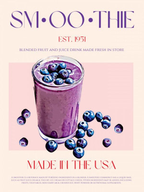 Blueberry Smoothie Illustration
