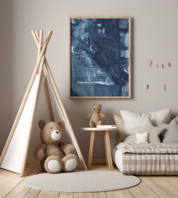 Blue Texture Flowing Vertical Lines