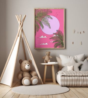 Pink Tropical Landscape