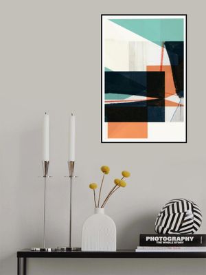 Geometric Shapes In Muted Teal