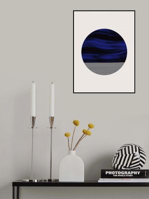 Circular Design With Abstract Blue Waves