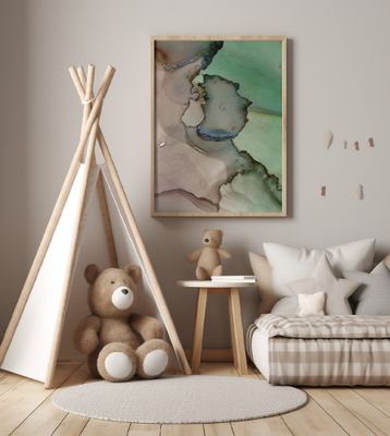 Organic Shapes in Earthy Greens and Browns