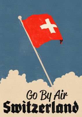 Go By Air Switzerland Travel Flag
