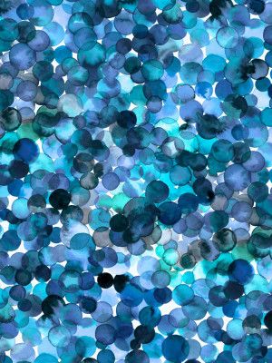 Overlapped Watercolor Dots Blue