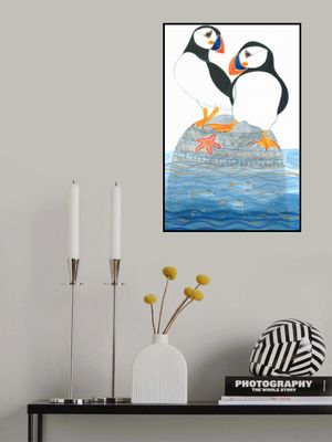 Puffins On Rock Cropped