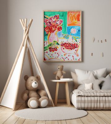 First Cherries, Tamara Jare, oil on canvas