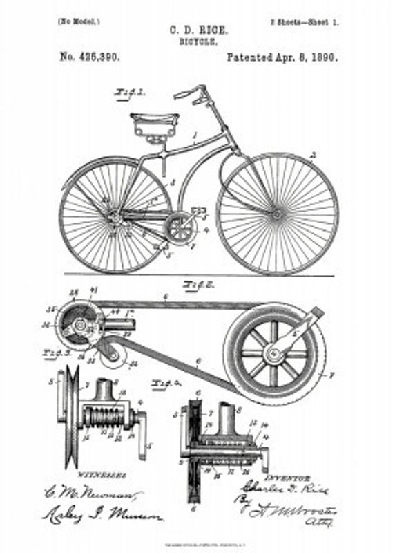 Bicycle Patent 1890