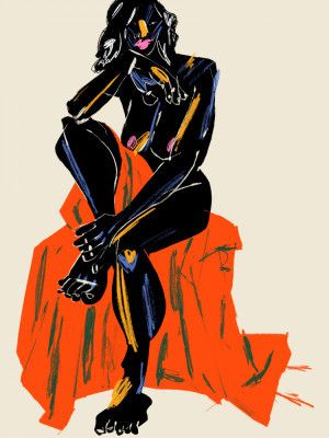 Woman Resting Her Chin On Her Hand Dark