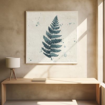 Teal watercolor fern 3