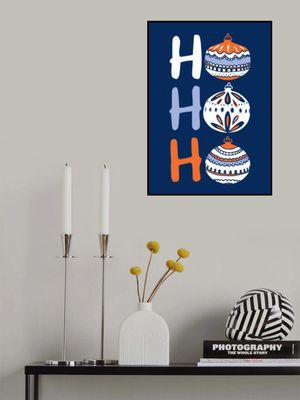 HoHoHo Cheerful little Christmas Illustration blue