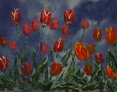 tulip  oil on canvas