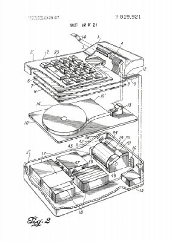 Electronic Calculator Patent 1974