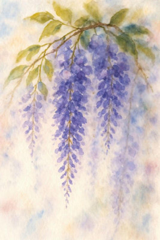 Hanging Wisteria In Soft Pastel Colours