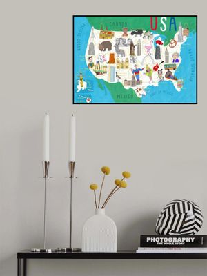 Illustrated Map of the USA by Artist Carla Daly