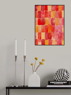 Red Geometric Abstract Watercolor