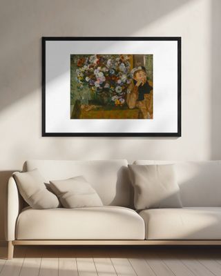 A Woman Seated Beside a Vase of Flowers No.2