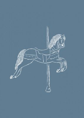 Circus Horse Vintage Blue