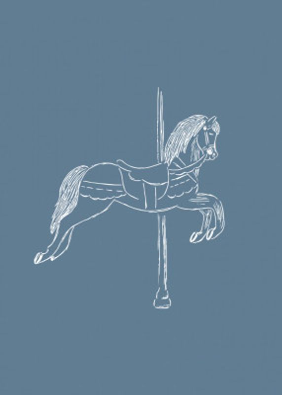 Circus Horse Vintage Blue