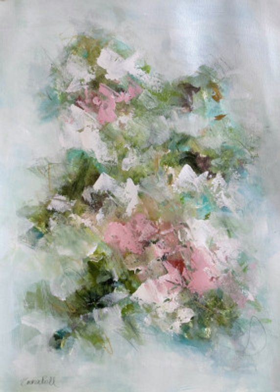 Floral Brushstrokes in Pink and Green