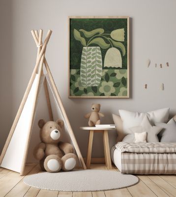 Green Tulip Still Life