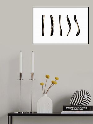 Black And Beige Wavy Lines On A White Background