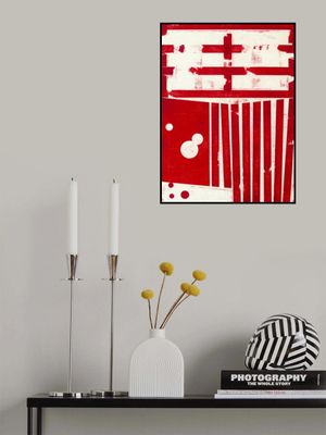 Red and White Geometric Shapes