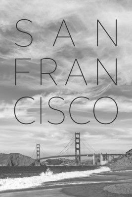 Golden Gate Bridge &amp; Baker Beach | Text &amp; Skyline