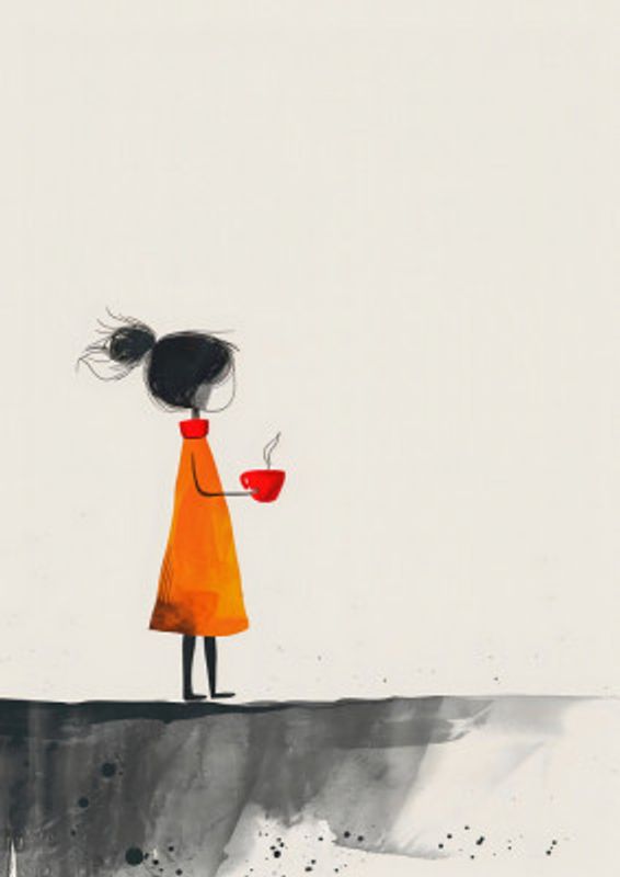 The Girl With the Red Coffee Cup