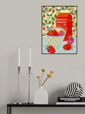 Strawberries In A Checkered Bowl