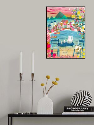 Greek Tavern With Cat Under Lemon Tree