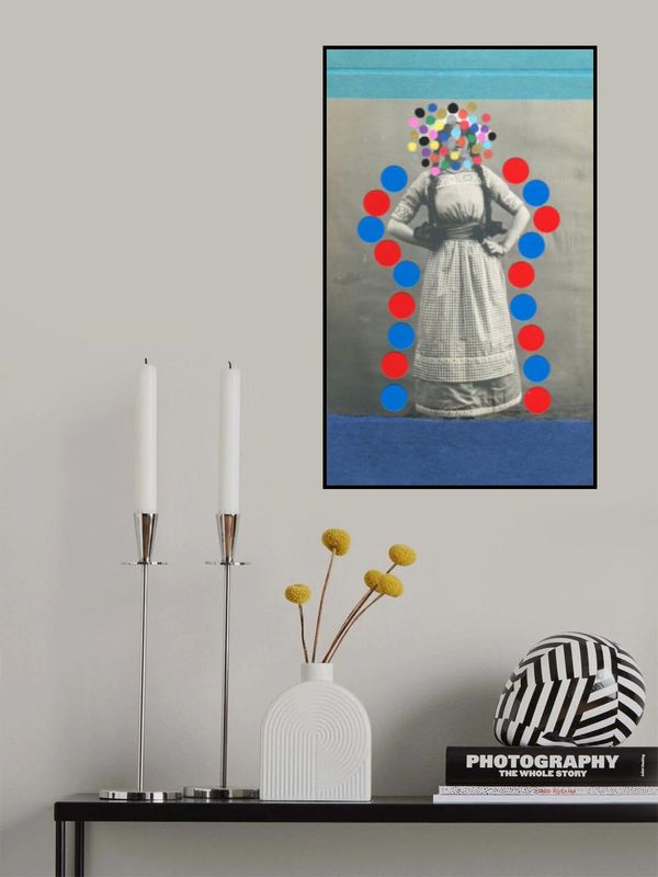 Vintage Woman Colorful Dots