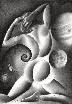 Human Anatomy With Celestial Elements