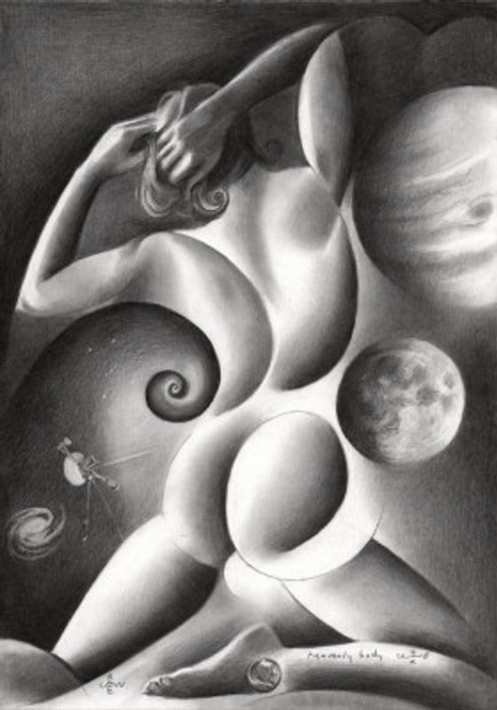 Human Anatomy With Celestial Elements