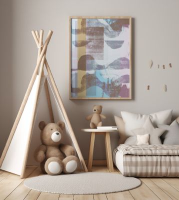 Abstract Shapes In Warm Pastel Colors  0010