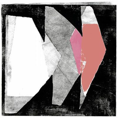 Pink and Black Abstract Shapes Print No2