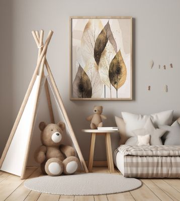 Leaves in Burnt Umber and Gold