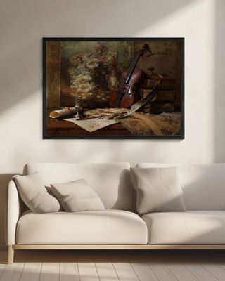 Still life with violin and painting