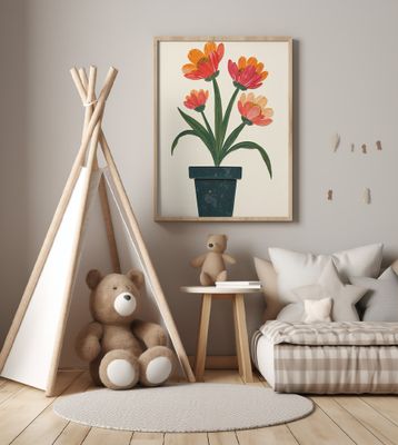 Potted Florals Colorful Flowers