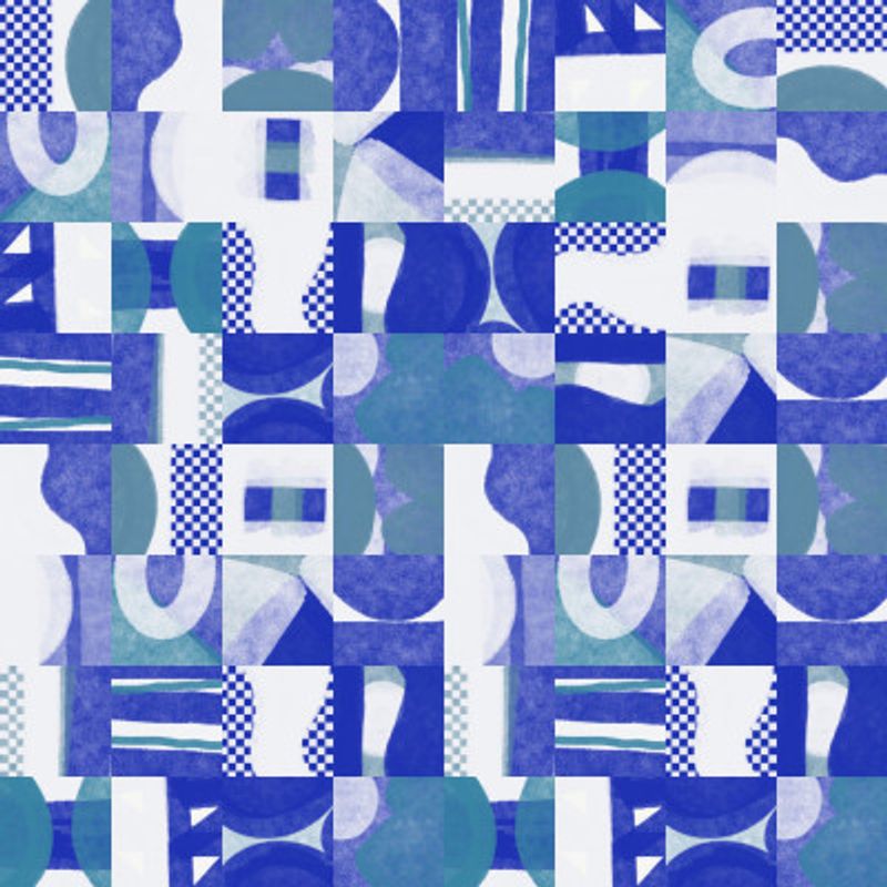 Mid Century Grid Pattern Six