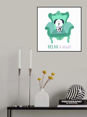 Relax and Woof! Cute Black and White Dog Sitting on Armchair