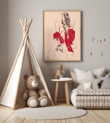 Girl With Gloves Beige